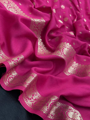 Handcrafted Semi Mysore Crepe Silk Saree – Perfect Festive Wear (RMS Crape)