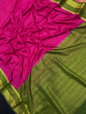 Radiant Charm in Semi Mysore Crepe Silk Saree (RMS Crape)