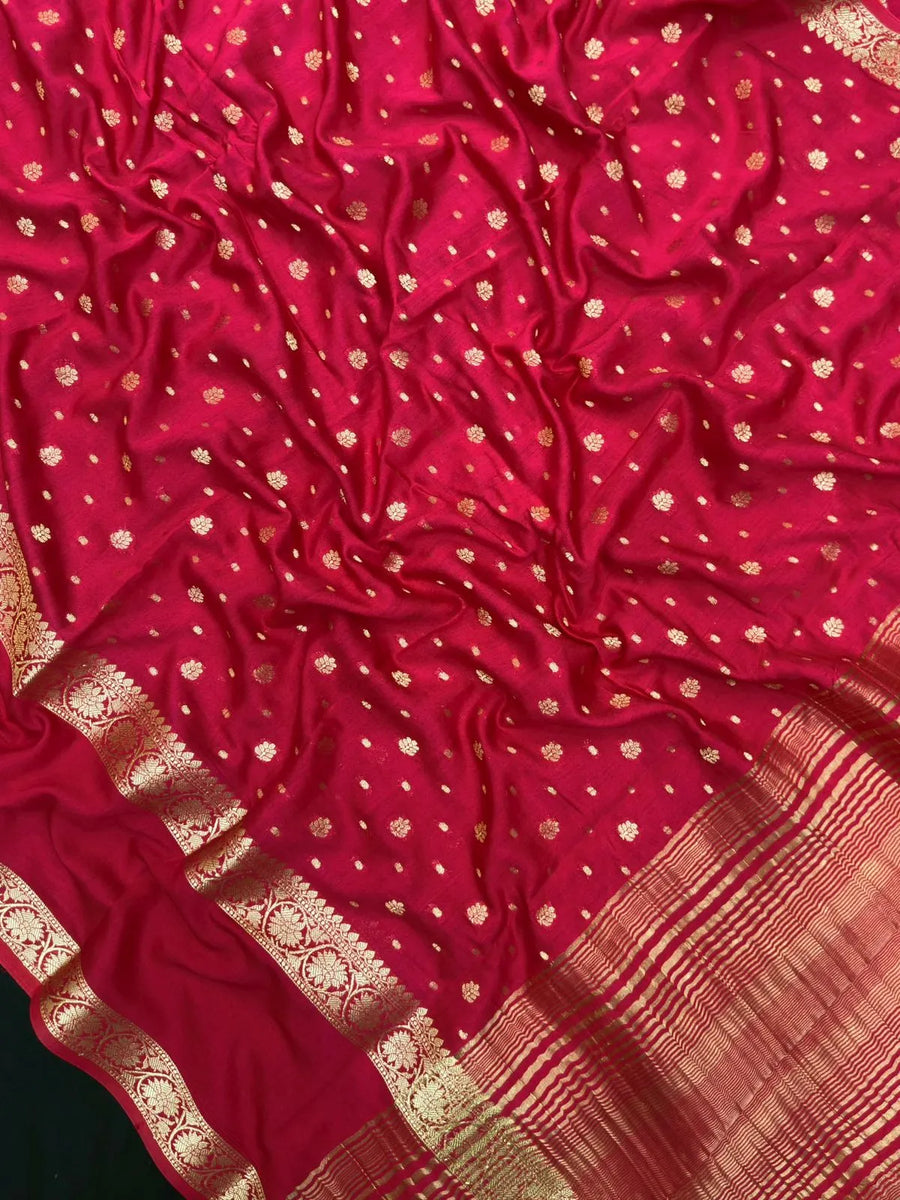 Handcrafted Semi Mysore Crepe Silk Saree – Perfect Festive Wear (RMS Crape)