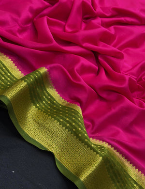 Radiant Charm in Semi Mysore Crepe Silk Saree (RMS Crape)