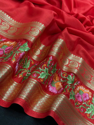 Crepe Silk Partywear-Rangeela crape