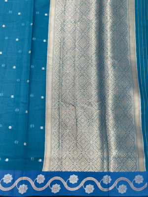 Raw cotton silk saree with soft rustic texture and subtle silk shine – perfect for ethnic and casual wear