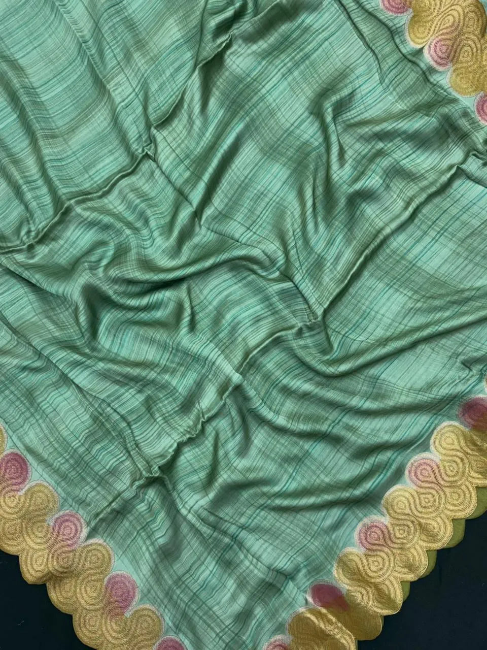 Handcrafted Gaji Silk Saree – Elegant & Timeless Drape-Rose Weave