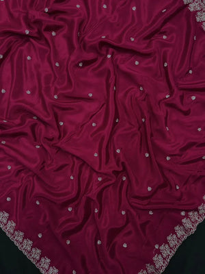 Soft Flowing Georgette Crush Saree for Elegant Look-Royal Rose