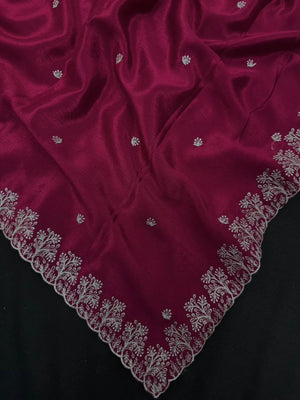 Soft Flowing Georgette Crush Saree for Elegant Look-Royal Rose