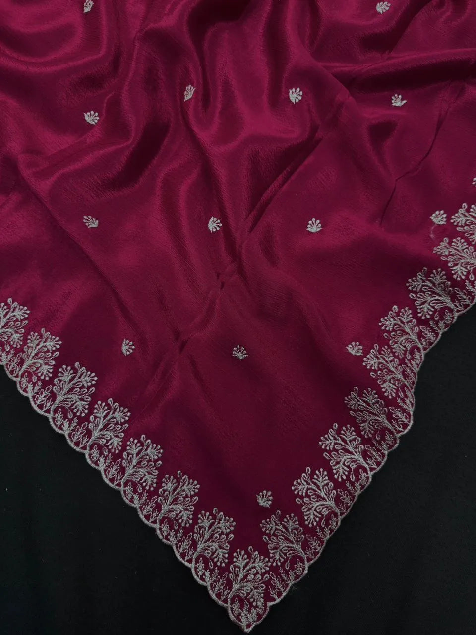 Soft Flowing Georgette Crush Saree for Elegant Look-Royal Rose