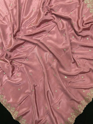 Soft Flowing Georgette Crush Saree for Elegant Look-Royal Rose