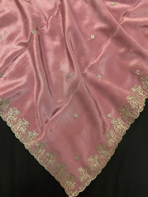 Soft Flowing Georgette Crush Saree for Elegant Look-Royal Rose