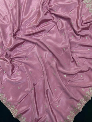 Soft Flowing Georgette Crush Saree for Elegant Look-Royal Rose