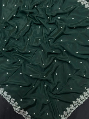 Soft Flowing Georgette Crush Saree for Elegant Look-Royal Rose