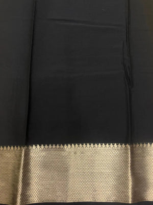 Luxe Drapes: Semi Mysore Crepe Silk Saree for Timeless Elegance (Rz Khaddi Jeorjet)