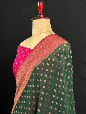 Fashionable 3D Textured Georgette Saree