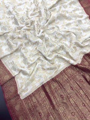 Semi Georgette Silk Saree with Rich Finish-Sanchi New Era