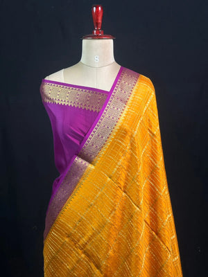 Mysore Silk Chex Saree – Sangeetha