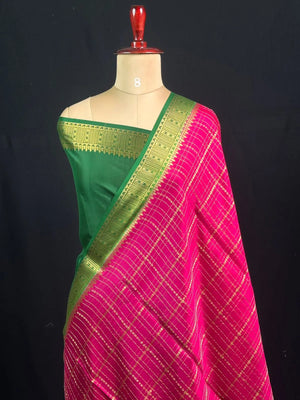 Mysore Silk Chex Saree – Sangeetha