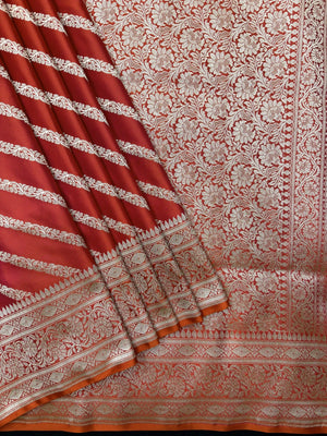 "Designer Venice Katan Satin Silk Saree with intricate Zari work, perfect for weddings and special occasions. Rich fabric and elegant craftsmanship."