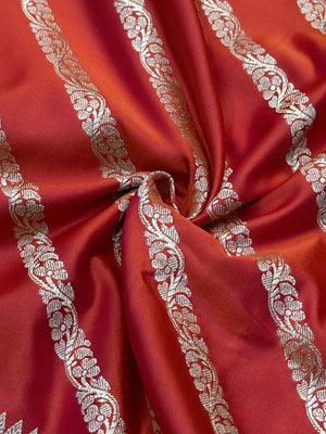 "Designer Venice Katan Satin Silk Saree with intricate Zari work, perfect for weddings and special occasions. Rich fabric and elegant craftsmanship."
