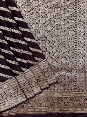 "Designer Venice Katan Satin Silk Saree with intricate Zari work, perfect for weddings and special occasions. Rich fabric and elegant craftsmanship."