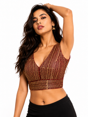Graceful Raw Silk Unstitched Blouse with Full Zari Work