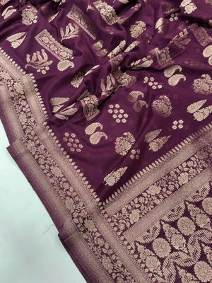 Elegant Semi Georgette Silk Saree with Rich Woven Border