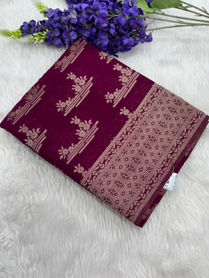 Elegant Semi Georgette Silk Saree with Rich Woven Border