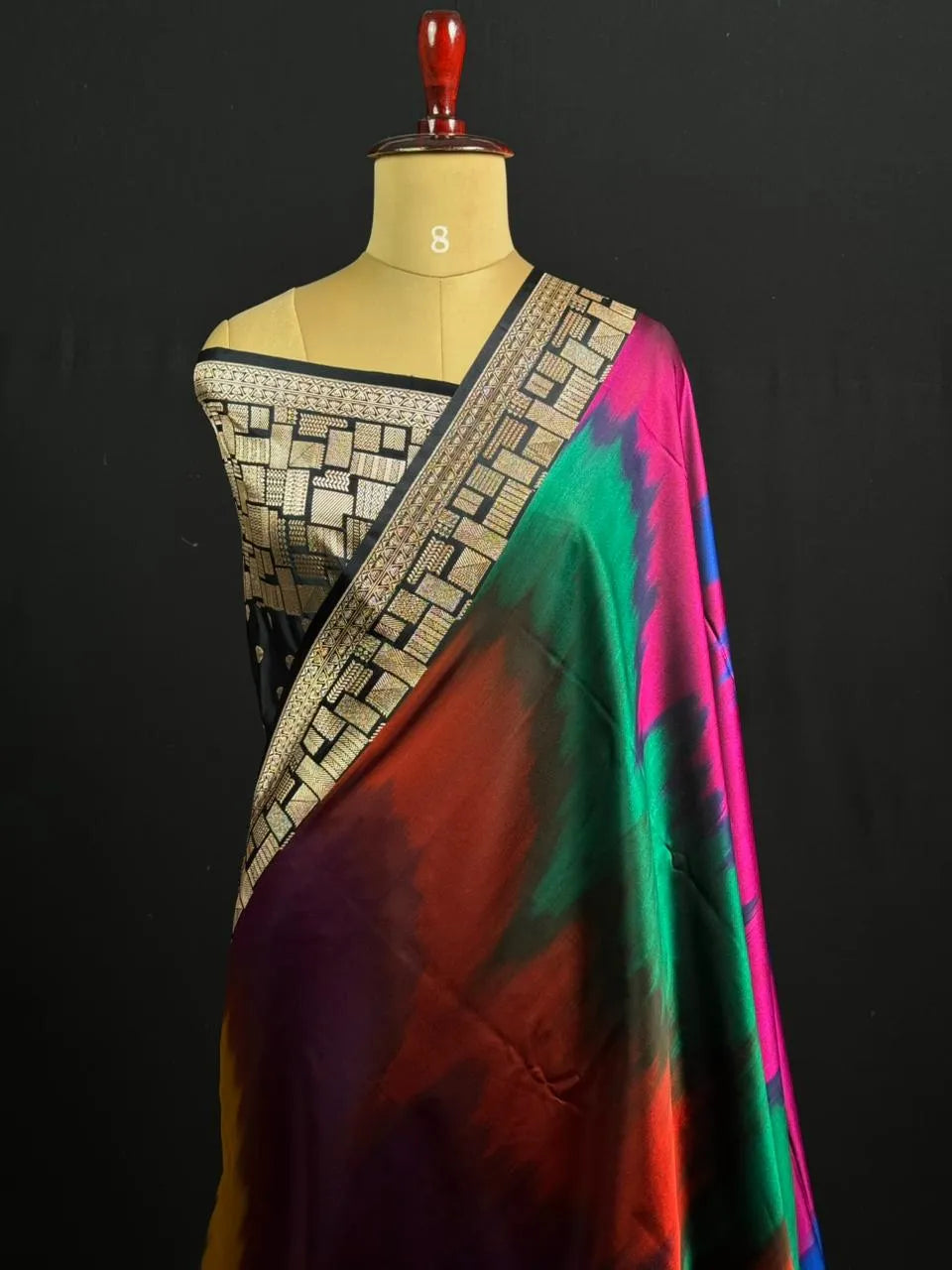 Traditional Semi Katan Silk Ikkat Drapes