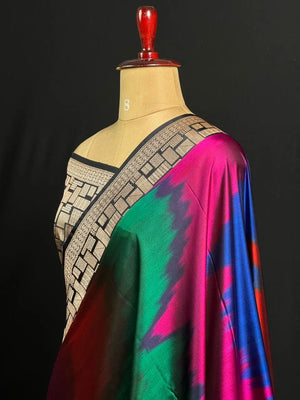 Traditional Semi Katan Silk Ikkat Drapes