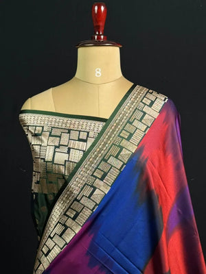 Traditional Semi Katan Silk Ikkat Drapes