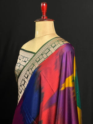 Traditional Semi Katan Silk Ikkat Drapes