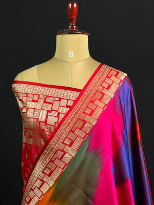 Traditional Semi Katan Silk Ikkat Drapes