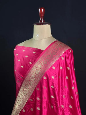Semi Satin Silk Saree with Smooth Finish & Graceful Drape