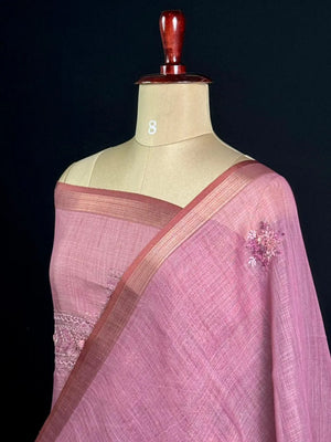 Elegant Semi Linen Tissue Silk Saree