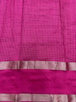 Classic Musk Chex Soft Silk Saree
