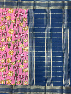 Scarlet Charm – Semi Mysore Crepe Saree with Stylish Printed Design (Scarlet Print)