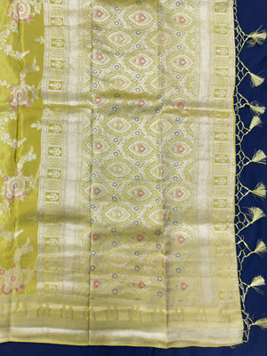 Semi Banarasi saree with soft fabric and traditional zari motifs – ideal for festive and special occasions
