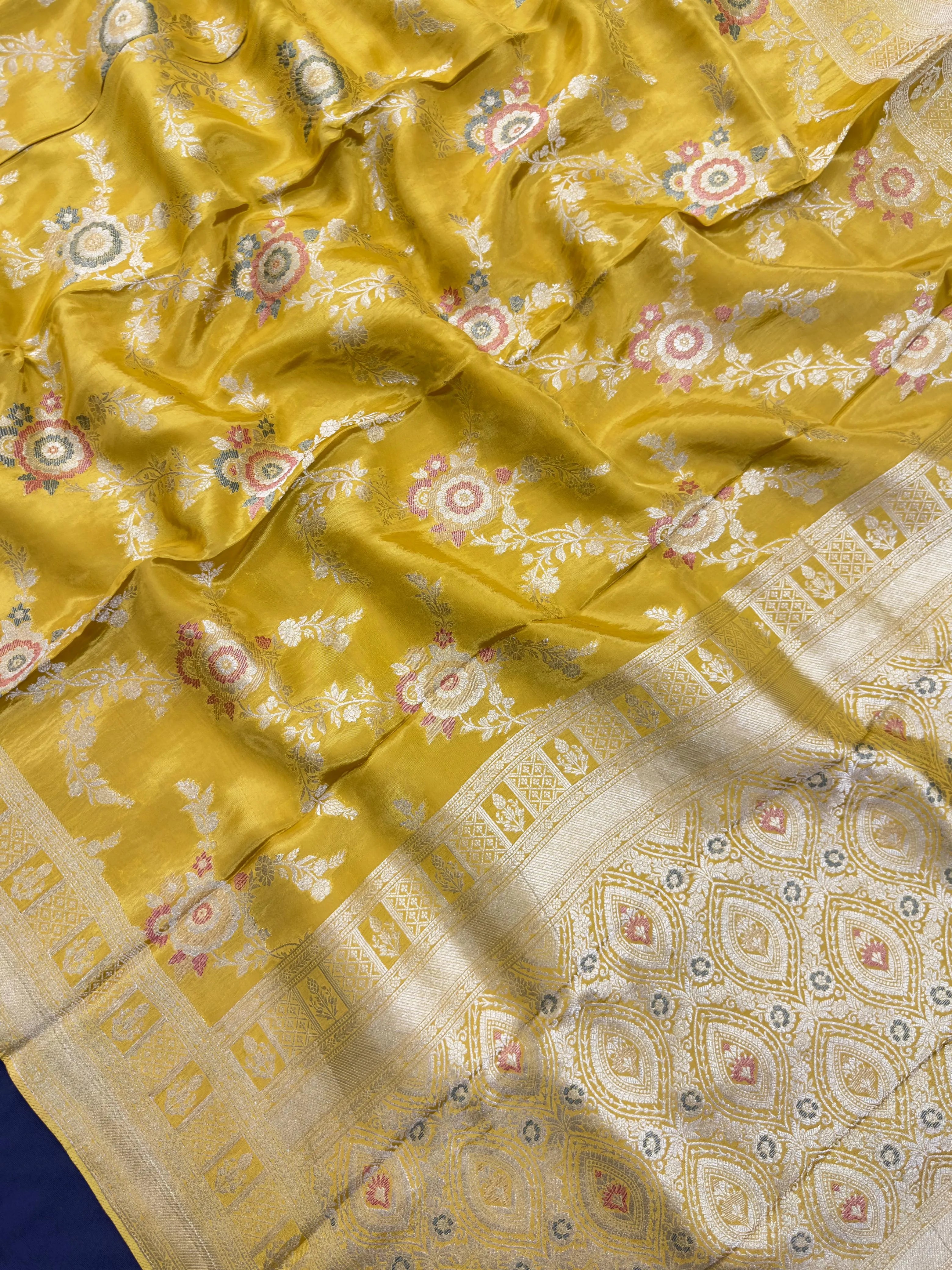 Semi Banarasi saree with soft fabric and traditional zari motifs β ideal for festive and special occasions