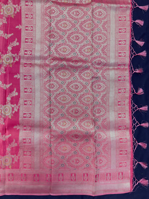 Semi Banarasi saree with soft fabric and traditional zari motifs – ideal for festive and special occasions