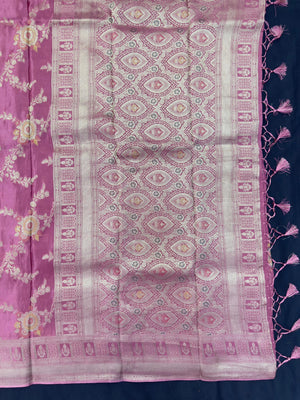 Semi Banarasi saree with soft fabric and traditional zari motifs – ideal for festive and special occasions