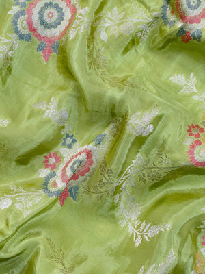 Semi Banarasi saree with soft fabric and traditional zari motifs – ideal for festive and special occasions