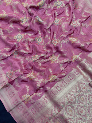 Semi Banarasi saree with soft fabric and traditional zari motifs – ideal for festive and special occasions