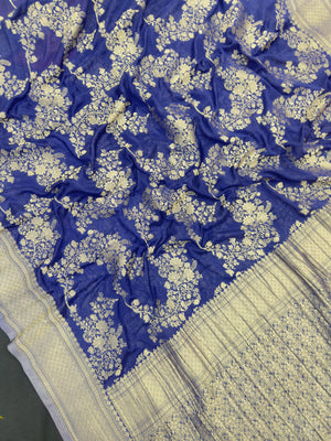 Semi chiffon saree with soft, flowing fabric and subtle shine – perfect for daily and casual wear