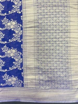 Semi chiffon saree with soft, flowing fabric and subtle shine – perfect for daily and casual wear