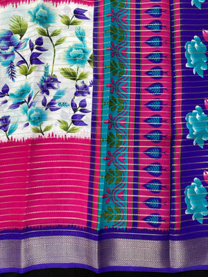 Model in a flowy Semi Chiffon Silk Saree with soft pleats and a graceful drape, styled for a modern yet traditional Indian look.