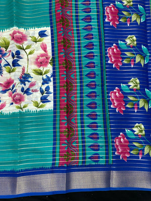 Model in a flowy Semi Chiffon Silk Saree with soft pleats and a graceful drape, styled for a modern yet traditional Indian look.