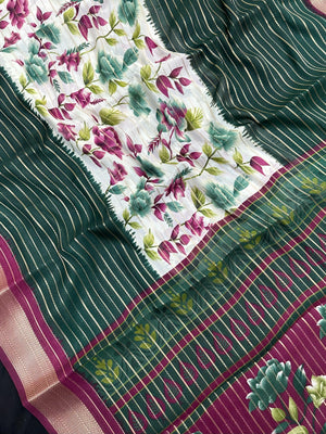 Model in a flowy Semi Chiffon Silk Saree with soft pleats and a graceful drape, styled for a modern yet traditional Indian look.