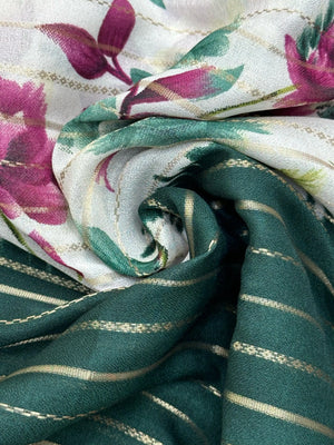 Model in a flowy Semi Chiffon Silk Saree with soft pleats and a graceful drape, styled for a modern yet traditional Indian look.