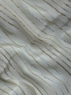 Woman draped in a Chiffon Silk Saree with soft, flowy texture and subtle sheen, perfect for parties and elegant ethnic occasions.