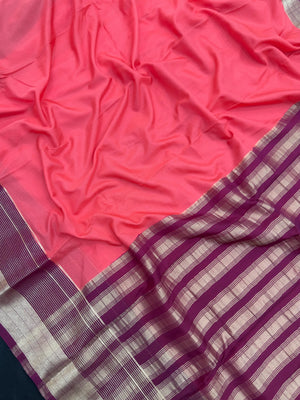 "Elegant semi crepe silk saree with a smooth, lustrous drape, perfect for daily wear and casual or professional settings."