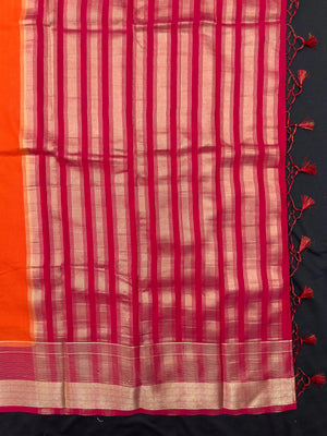 "Elegant semi crepe silk saree with a smooth, lustrous drape, perfect for daily wear and casual or professional settings."