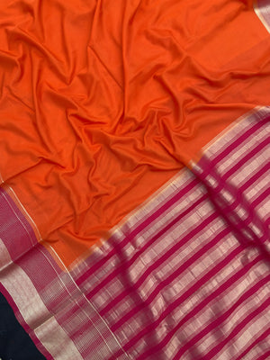 "Elegant semi crepe silk saree with a smooth, lustrous drape, perfect for daily wear and casual or professional settings."